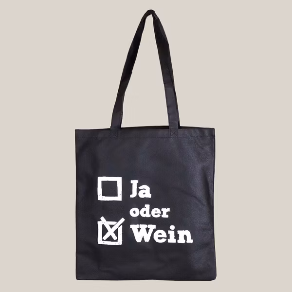 Tragetasche "Ja oder Wein" - schwarz