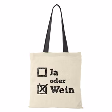 Tragetasche "Ja oder Wein" - weiß