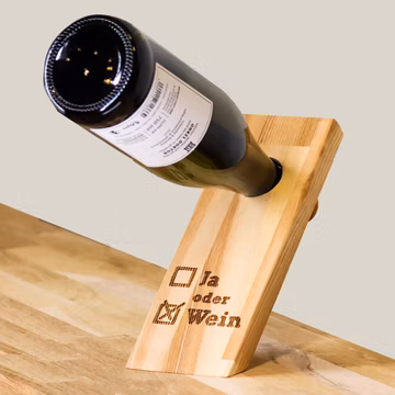 Weinflaschenhalter "Ja oder Wein"