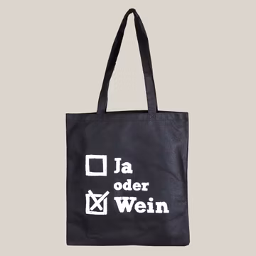 Tragetasche "Ja oder Wein" - schwarz