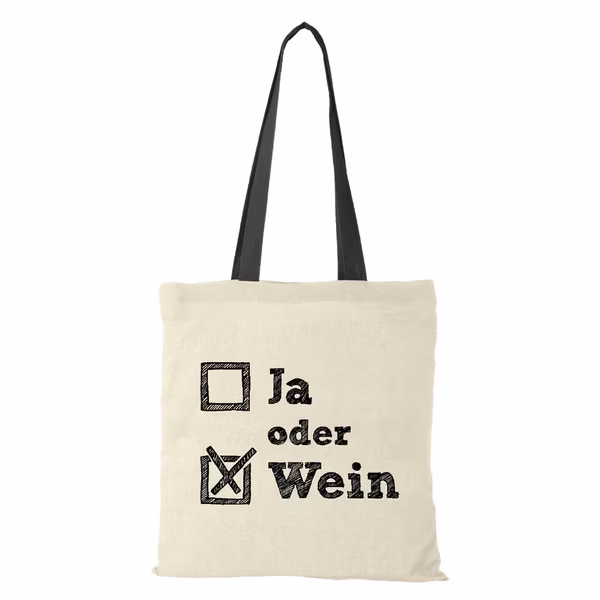 Tragetasche "Ja oder Wein" - weiß